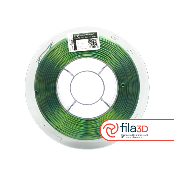 Bleu et vert - Satiné bicolore // Filament PLA, 1kg - Image 4