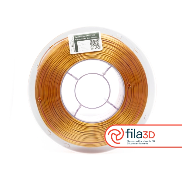 Or et rose - Satiné bicolore // Filament PLA, 1kg - Image 3