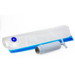 Set of 5 reusable vacuum-sealed bags with pump