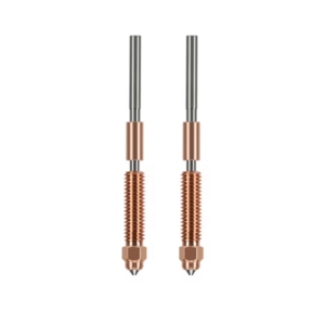 Set of 2 K2 Plus nozzles titanium alloy heat break, copper alloy and hardened steel nozzle 0.4mm
