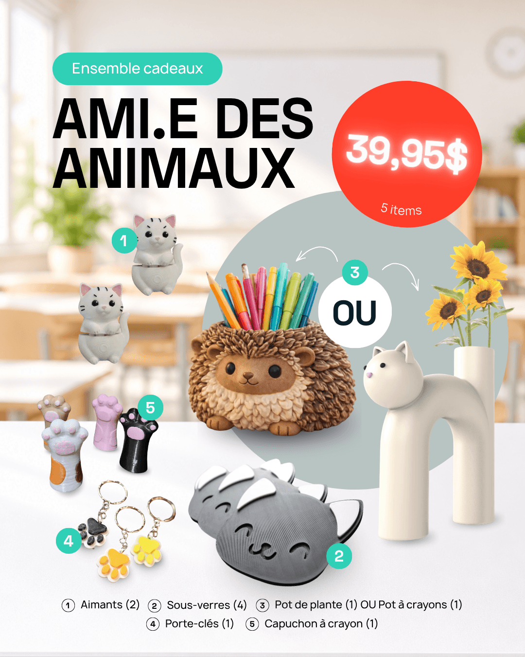 Ensembles cadeaux (5 items) pour professeur.es et éducateurs.trices – Image 4